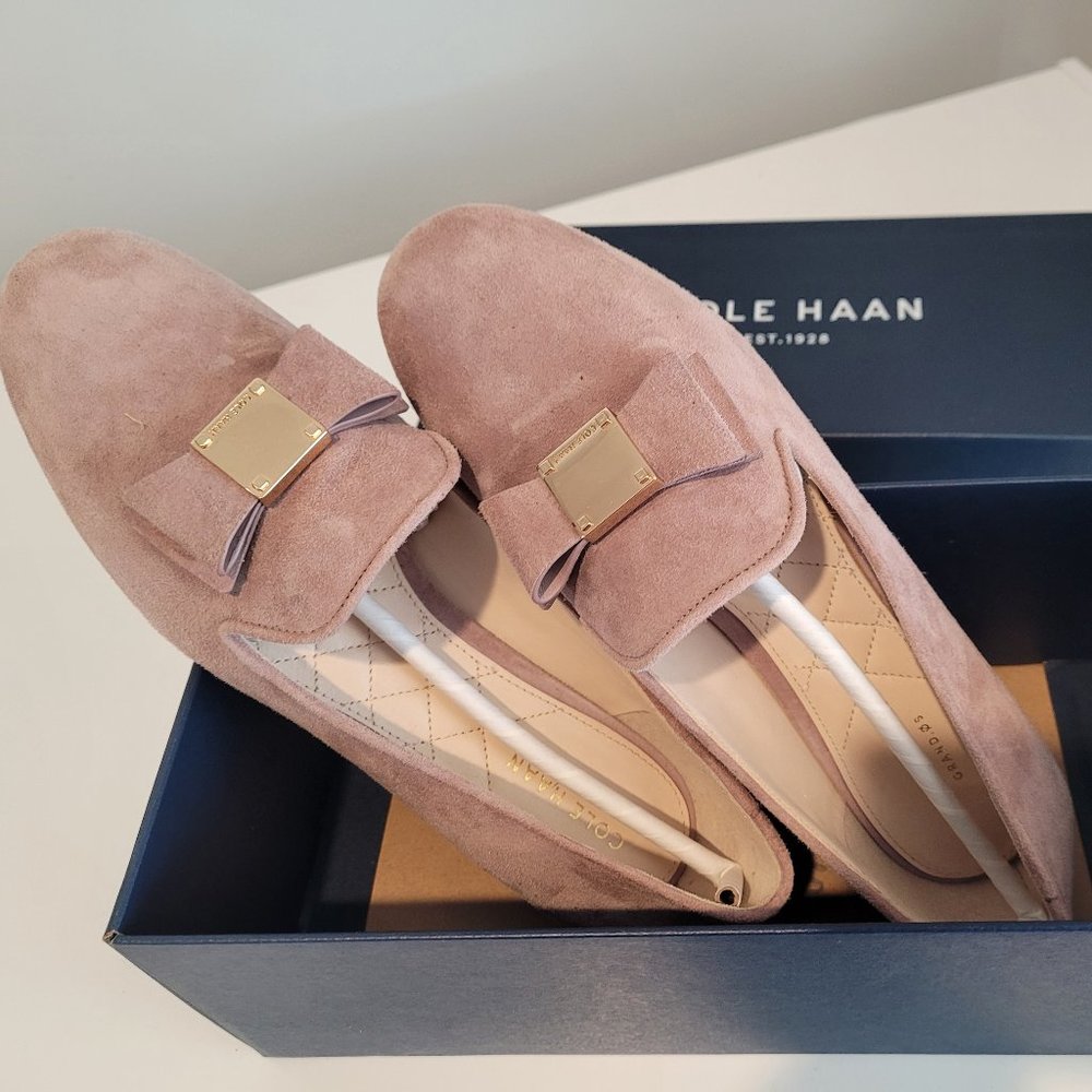 Cole Haan Tali Bow Loafer in Twilight Mauve Suede -- Size 6.5B